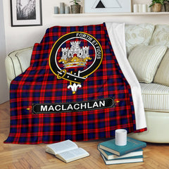 Clan MacLachlan Family Tartan Crest Blanket 3 Sizes VP15 Clan Hall Tartan Today   