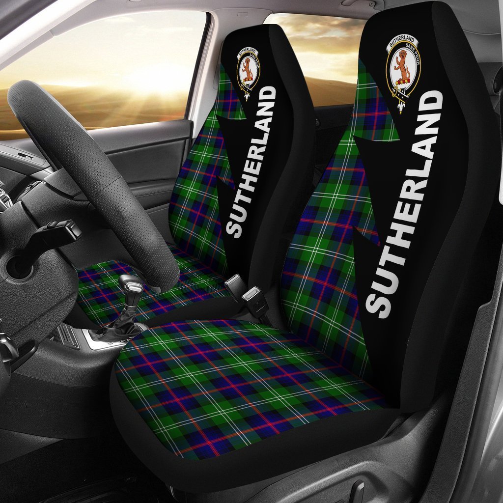 Clan Sutherland Tartan Crest Car Seat Cover  - Flash StyleJS54 Clan Sutherland Tartan Today   