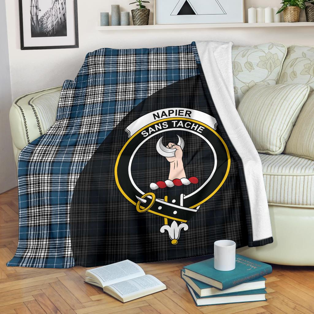 Clan Napier Modern Tartan Crest Blanket 3 Sizes JF73 Clan Napier Tartan Today   