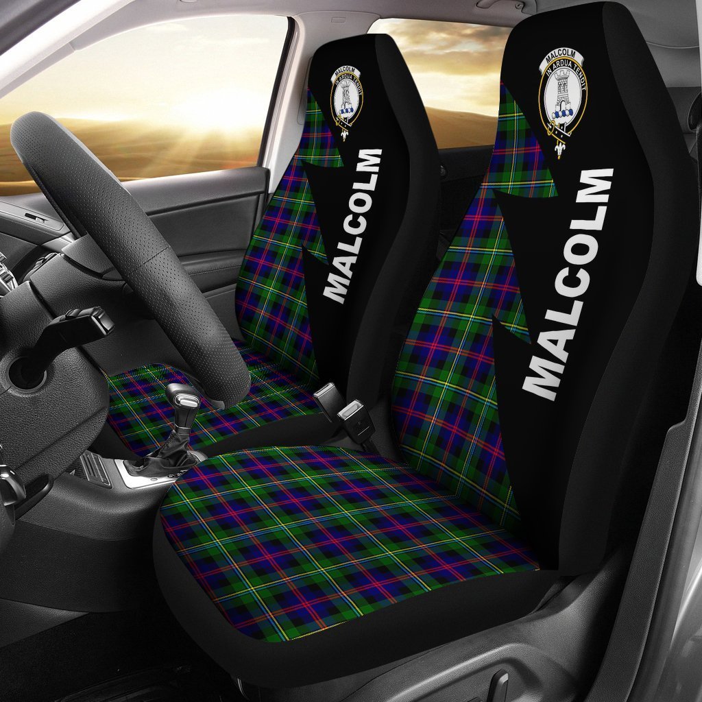 Clan Malcolm (MacCallum) Modern Tartan Crest Car Seat Cover  - Flash StyleQG97 Clan MacCallum Tartan Today   