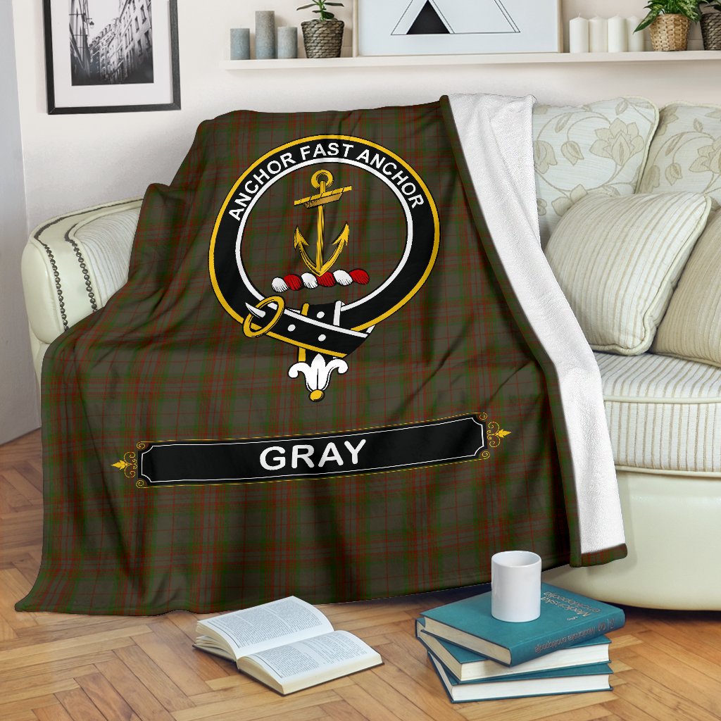 Clan Gray Family Tartan Crest Blanket 3 Sizes MW37 Clan Gray Tartan Today   