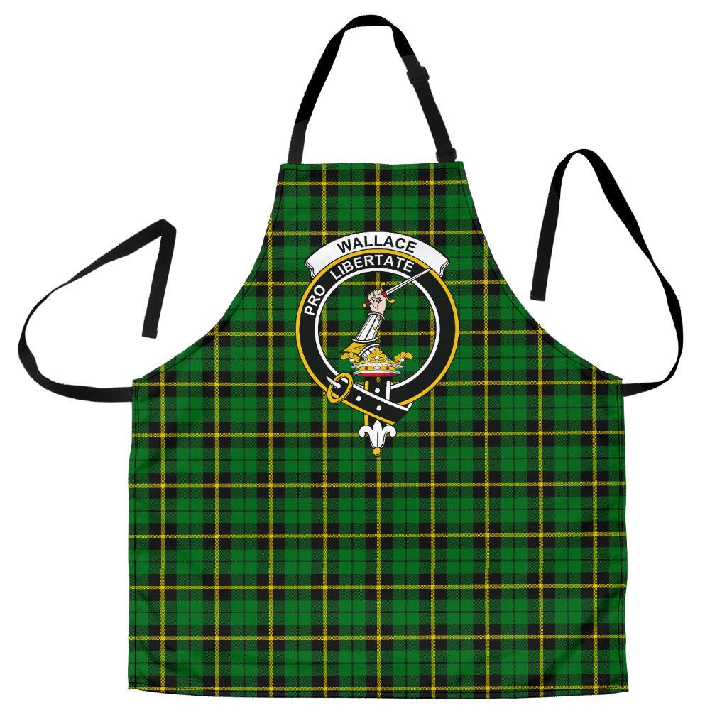 Clan Wallace Hunting - Green Tartan Crest Apron KM31 Clan Wallace Tartan Today   