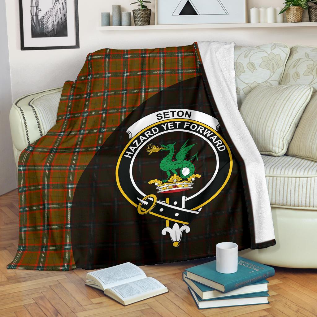 Clan Seton Hunting Modern Tartan Crest Blanket Wave Style ZZ50 Clan Seton Tartan Today   