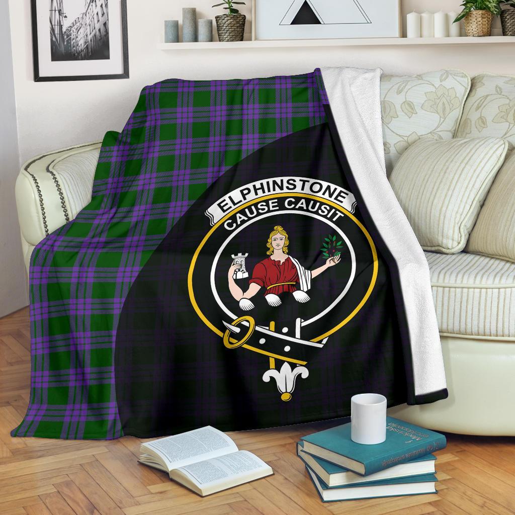 Clan Elphinstone Tartan Crest Blanket Wave Style CZ43 Clan Elphinstone Tartan Today   