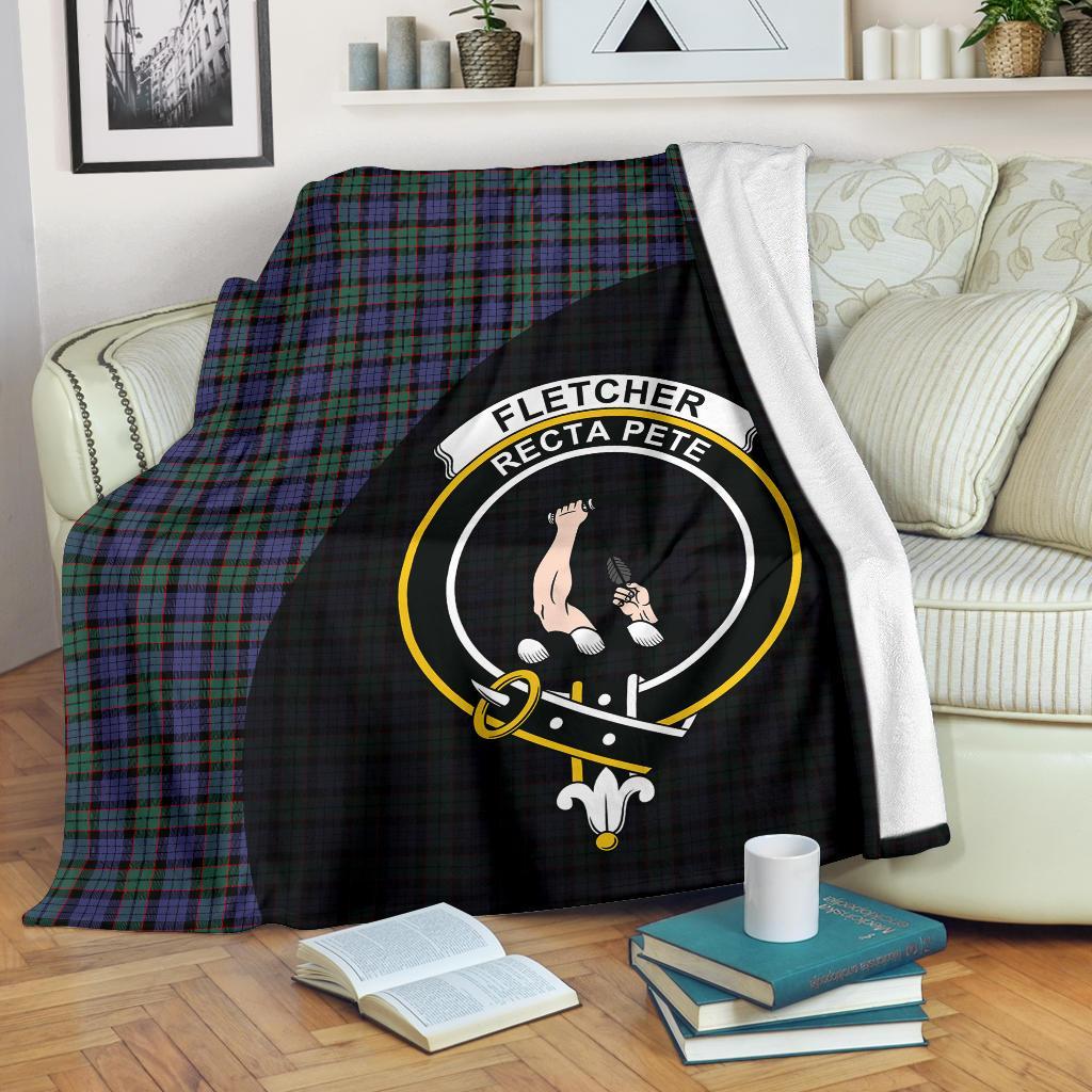 Clan Fletcher Modern Tartan Crest Blanket Wave Style WF82 Clan Fletcher Tartan Today   