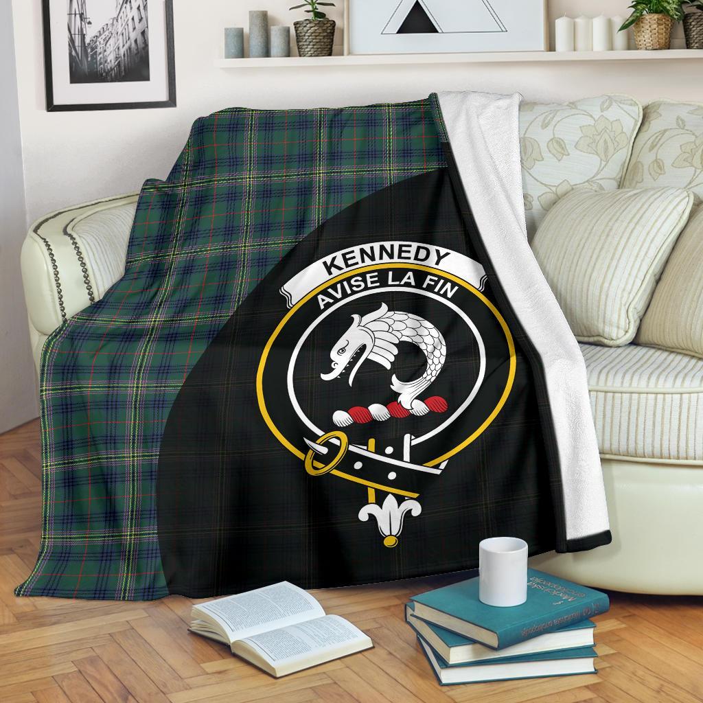 Clan Kennedy Modern Tartan Crest Blanket Wave Style BJ60 Clan Kennedy Tartan Today   