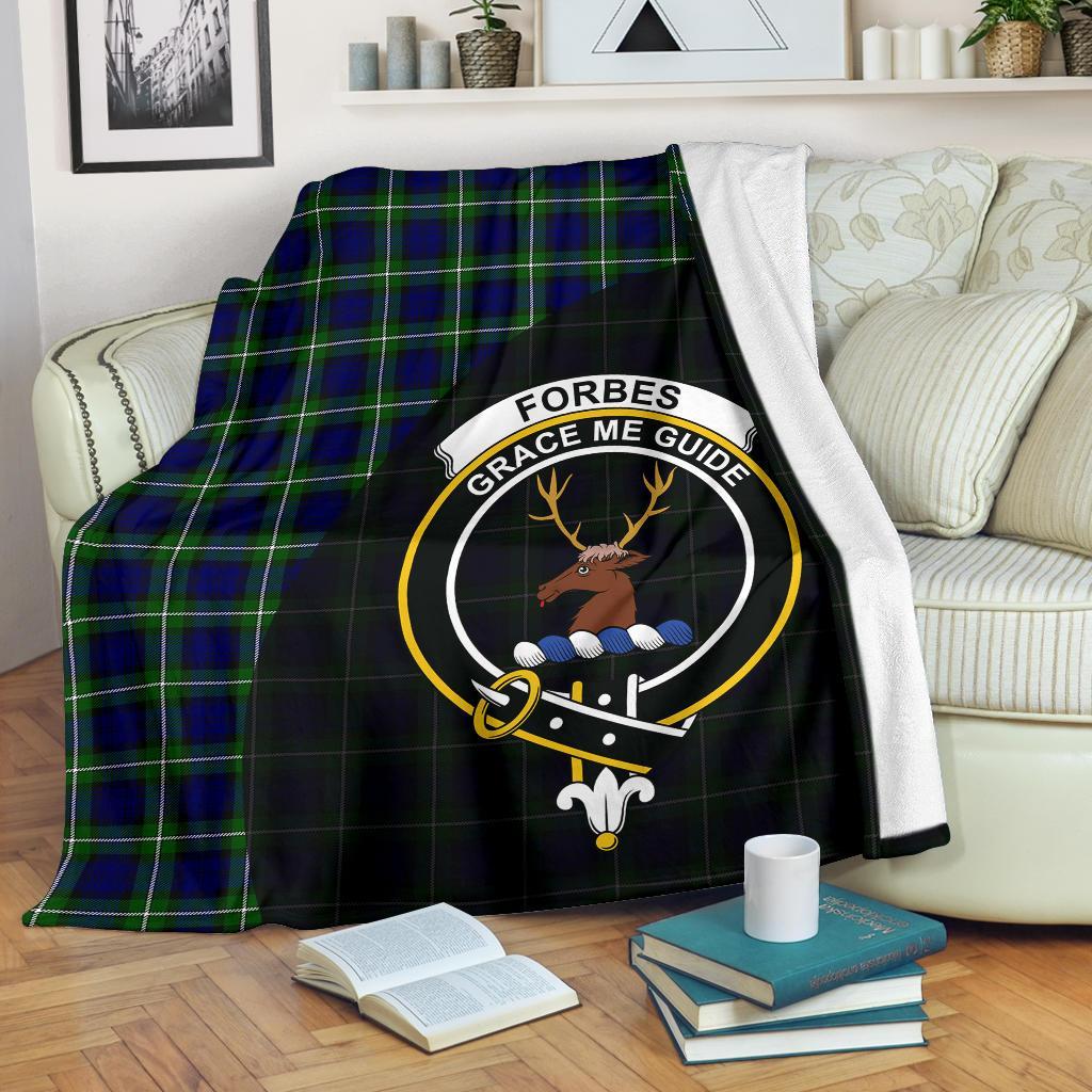 Clan Forbes Modern Tartan Crest Blanket Wave Style YP24 Tartan Today