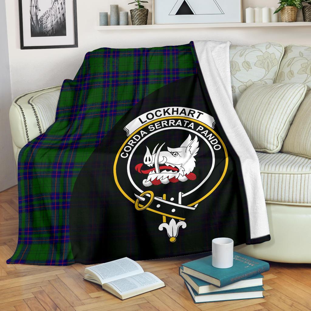 Clan Lockhart Modern Tartan Crest Blanket Wave Style EL96 Clan Lockhart Tartan Today   