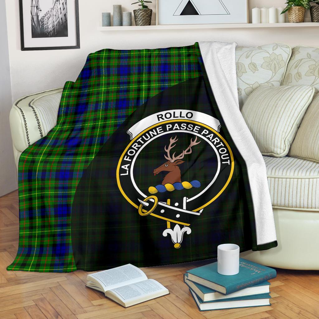 Clan Rollo Modern Tartan Crest Blanket Wave Style FV85 Clan Rollo Tartan Today   