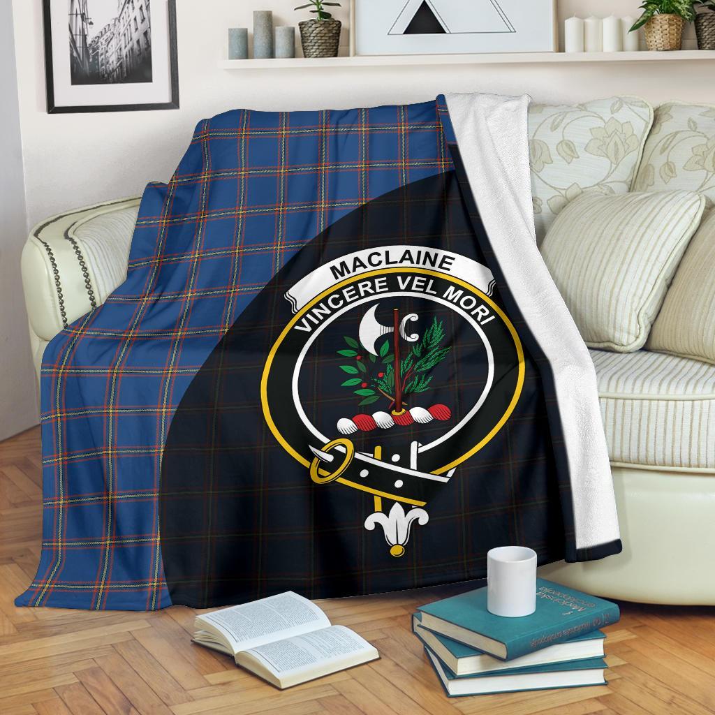 Clan MacLaine of Loch Buie Hunting Ancient Tartan Crest Blanket Wave Style CR92 Clan Hall Tartan Today   