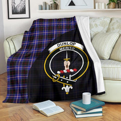 Clan Dunlop Modern Tartan Crest Blanket Wave Style WI44 Clan Dunlop Tartan Today   
