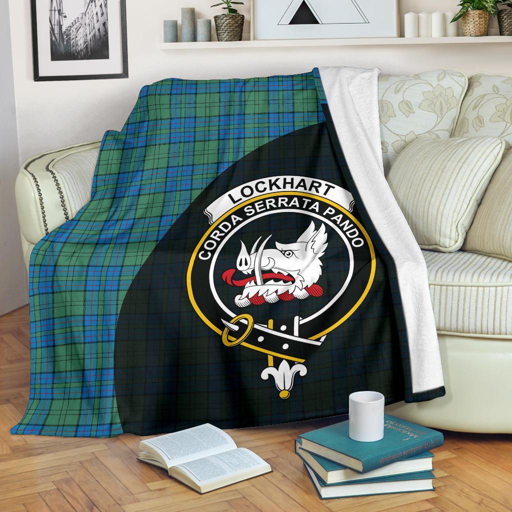 Clan Lockhart Tartan Crest Blanket Wave Style PN80 Clan Lockhart Tartan Today   