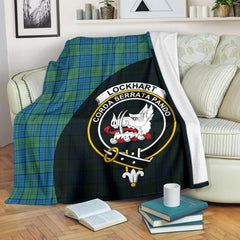 Clan Lockhart Tartan Crest Blanket Wave Style PN80 Clan Lockhart Tartan Today   