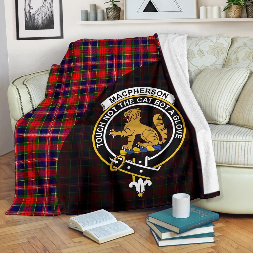 Clan MacPherson Modern Tartan Crest Blanket Wave Style VE87 Clan MacPherson Tartan Today   