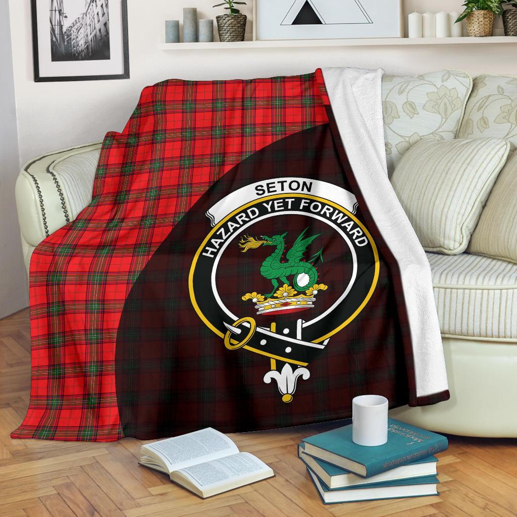 Clan Seton Modern Tartan Crest Blanket Wave Style RS63 Clan Seton Tartan Today   