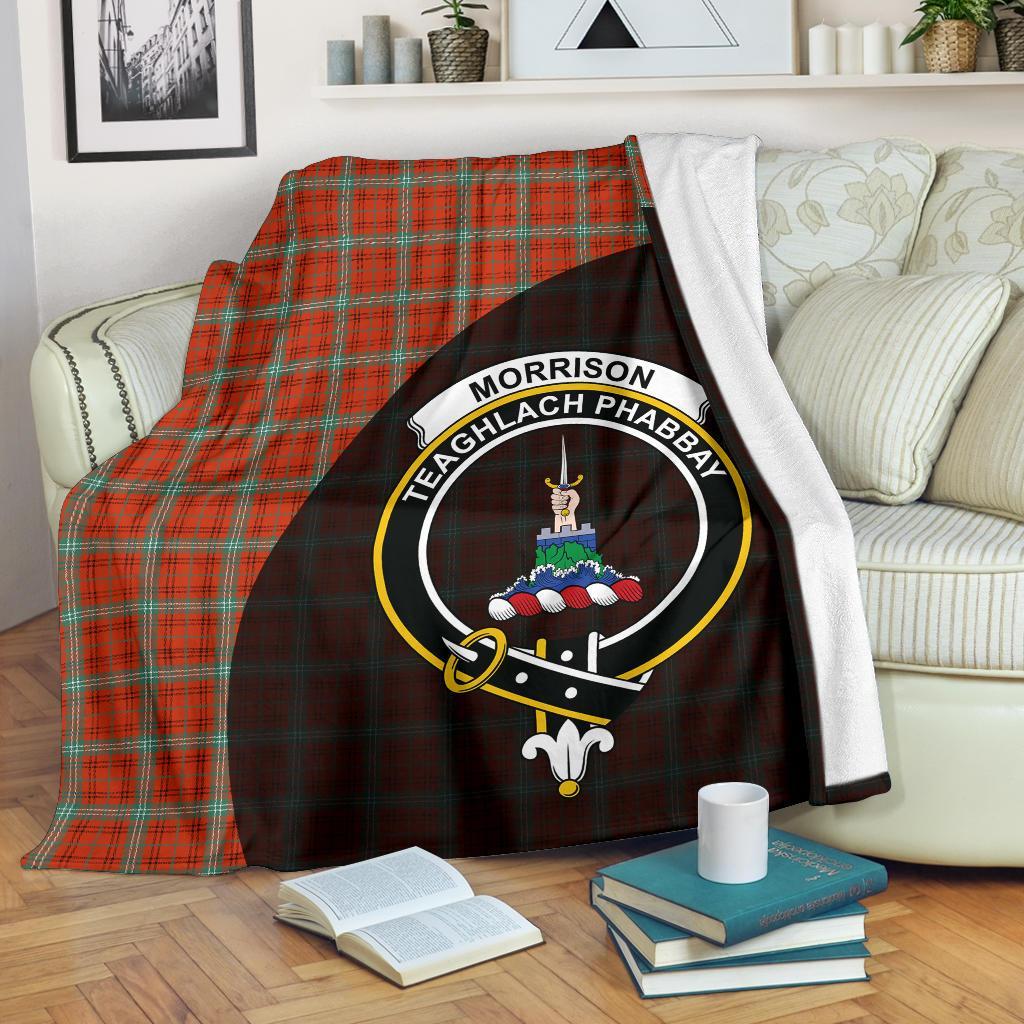 Clan Morrison Red Ancient Tartan Crest Blanket Wave Style JA77 Clan Morrison Tartan Today   