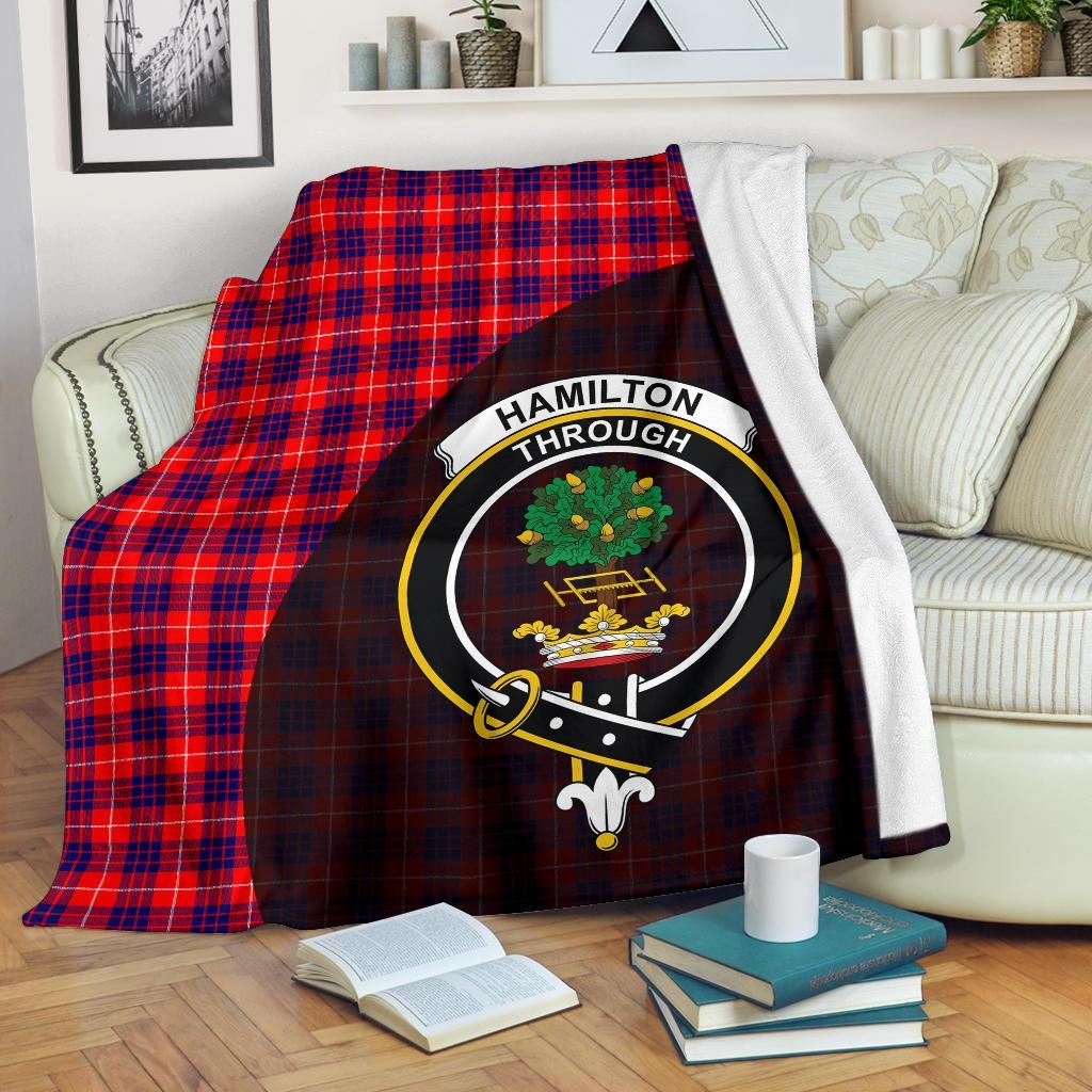 Clan Hamilton Modern Tartan Crest Blanket Wave Style JS70 Clan Hamilton Tartan Today   