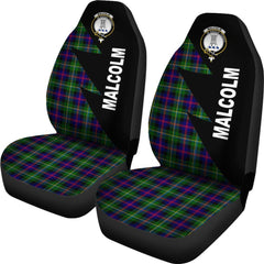 Clan Malcolm (MacCallum) Modern Tartan Crest Car Seat Cover  - Flash StyleQG97 Clan MacCallum Tartan Today   
