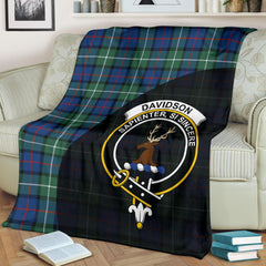Clan Davidson of Tulloch Tartan Crest Blanket 3 Sizes UX96 Clan Davidson Tartan Today   