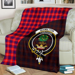 Clan Hamilton Modern Tartan Crest Blanket Wave Style JS70 Clan Hamilton Tartan Today   