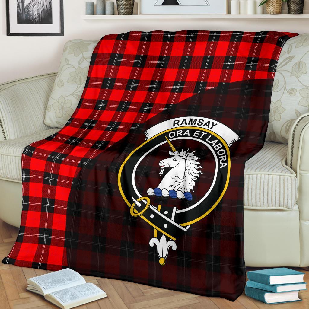 Clan Ramsay Modern Tartan Crest Blanket Wave Style AM71 Clan Ramsay Tartan Today   