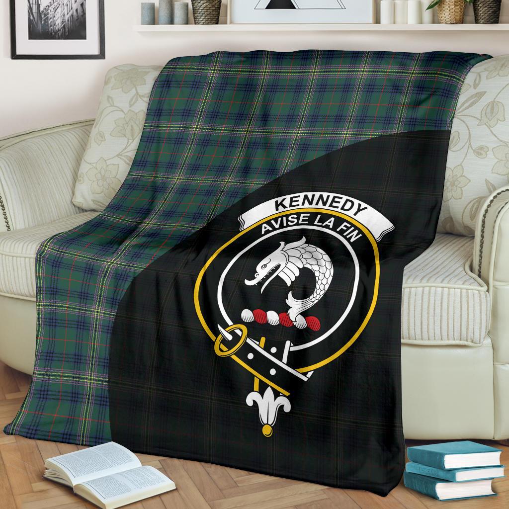 Clan Kennedy Modern Tartan Crest Blanket Wave Style BJ60 Clan Kennedy Tartan Today   