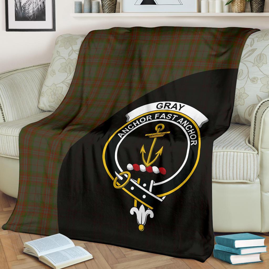 Clan Gray Tartan Crest Blanket Wave Style CK17 Clan Gray Tartan Today   