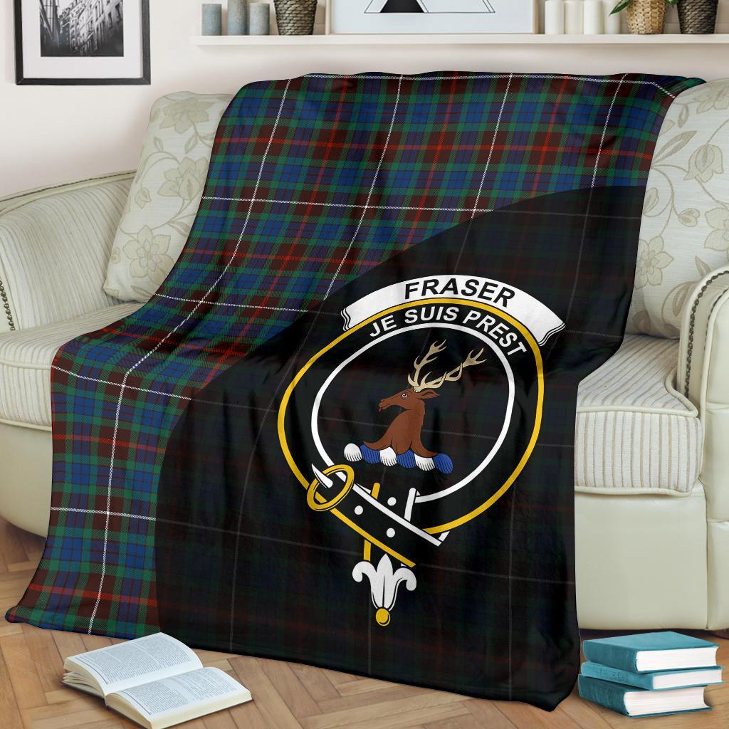 Clan Fraser Hunting Ancient Tartan Crest Blanket Wave Style UG33 Clan Fraser Tartan Today   