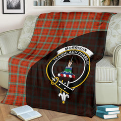 Clan Morrison Red Ancient Tartan Crest Blanket Wave Style JA77 Clan Morrison Tartan Today   