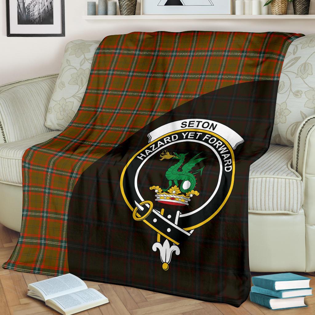 Clan Seton Hunting Modern Tartan Crest Blanket Wave Style ZZ50 Clan Seton Tartan Today   