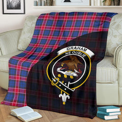 Clan Graham of Menteith Red Tartan Crest Blanket Wave Style QO94 Clan Graham Tartan Today   