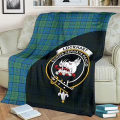 Clan Lockhart Tartan Crest Blanket Wave Style PN80 Clan Lockhart Tartan Today   