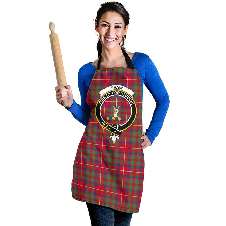 Clan Shaw Red Modern Tartan Crest Apron MQ61 Clan Shaw Tartan Today   