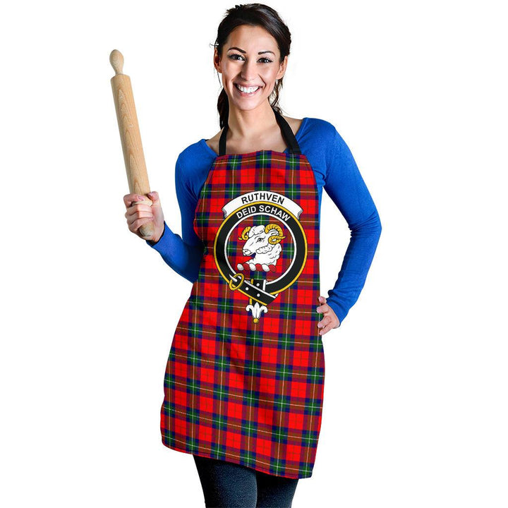 Clan Ruthven Modern Tartan Crest Apron AX80 Clan Ruthven Tartan Today   