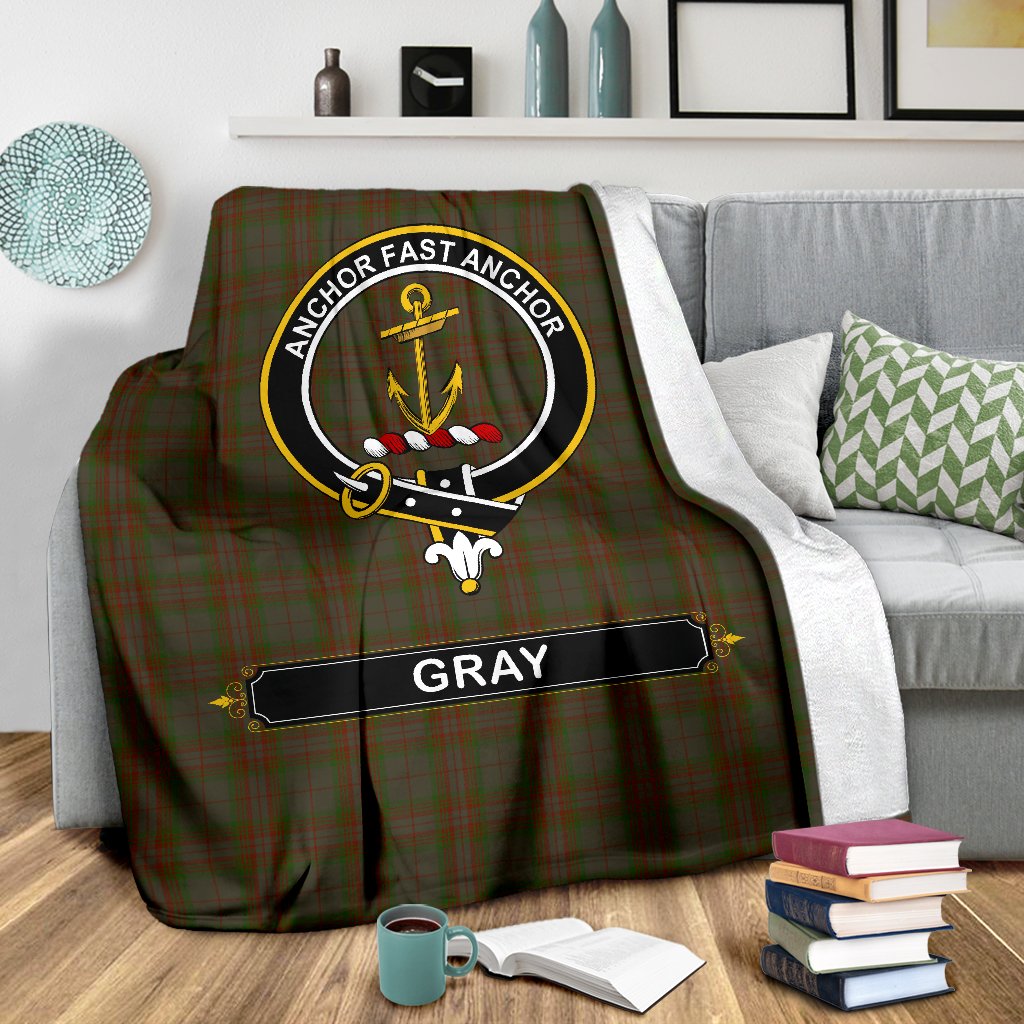 Clan Gray Family Tartan Crest Blanket 3 Sizes MW37 Clan Gray Tartan Today   