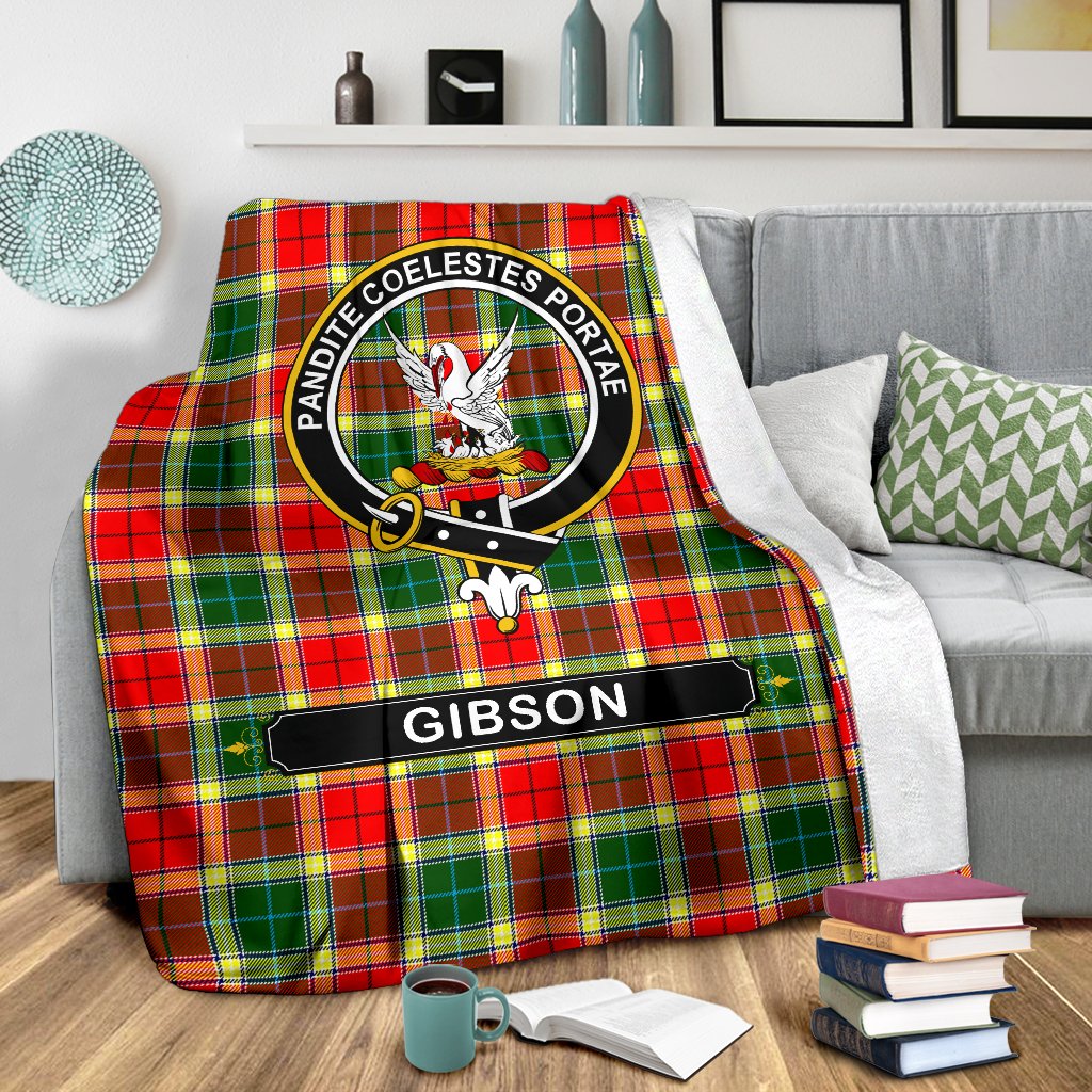 Clan Gibson Family Tartan Crest BlanketsVE12 Clan Hall Tartan Today   