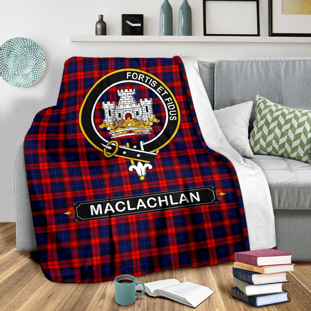 Clan MacLachlan Family Tartan Crest Blanket 3 Sizes VP15 Clan Hall Tartan Today   