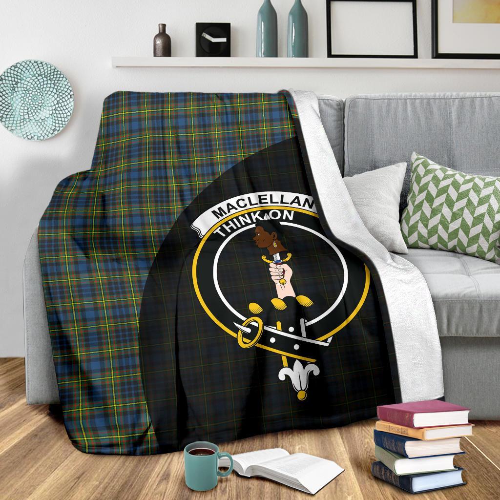 Clan MacLellan Ancient Tartan Crest Blanket Wave Style NT26 Clan Hall Tartan Today   