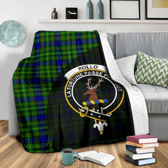 Clan Rollo Modern Tartan Crest Blanket Wave Style FV85 Clan Rollo Tartan Today   