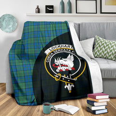 Clan Lockhart Tartan Crest Blanket Wave Style PN80 Clan Lockhart Tartan Today   