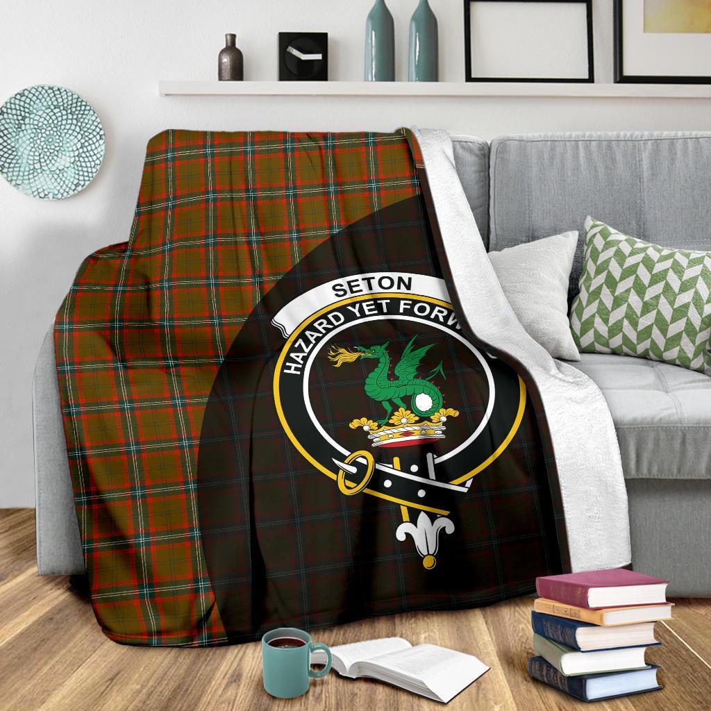 Clan Seton Hunting Modern Tartan Crest Blanket Wave Style ZZ50 Clan Seton Tartan Today   