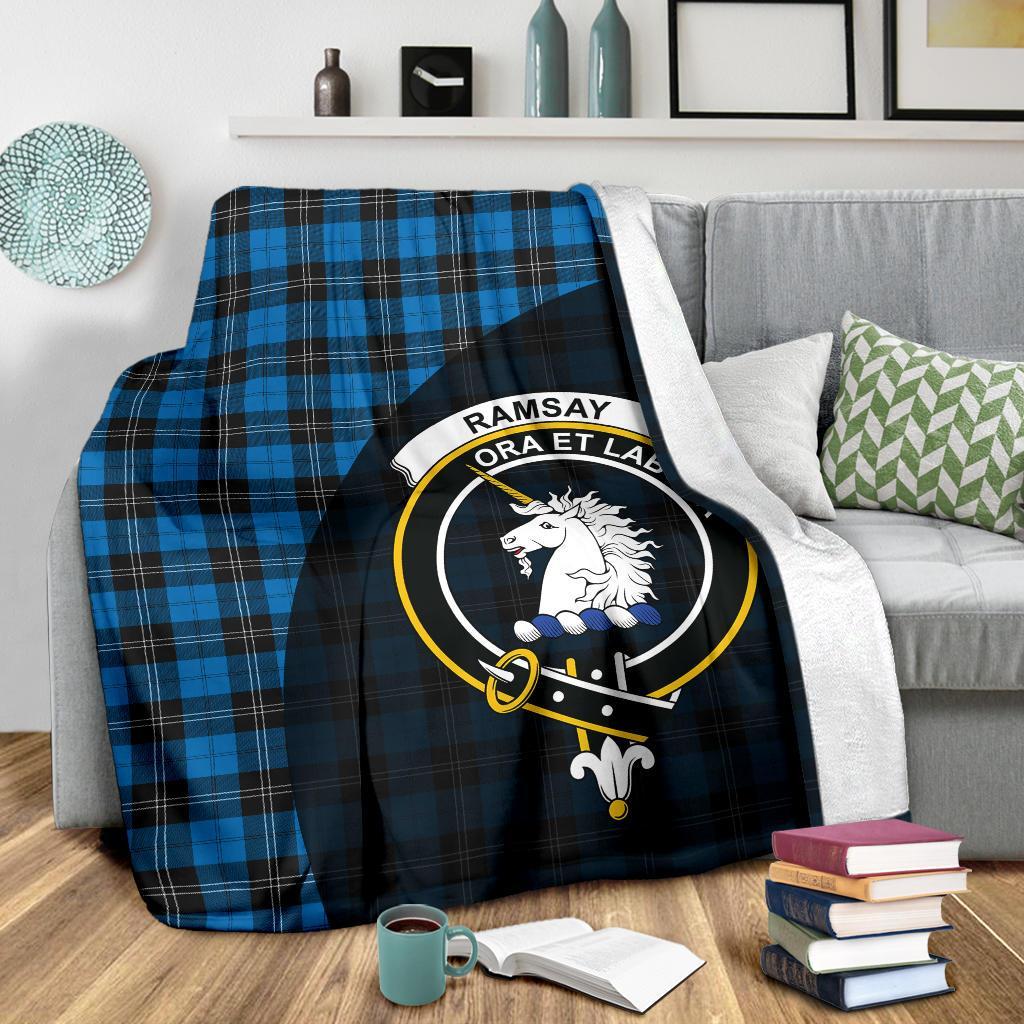 Clan Ramsay Blue Ancient Tartan Crest Blanket Wave Style RT26 Clan Ramsay Tartan Today   