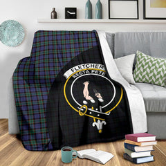 Clan Fletcher Modern Tartan Crest Blanket Wave Style WF82 Clan Fletcher Tartan Today   