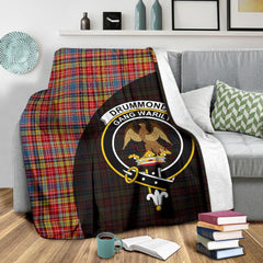 Clan Drummond of Strathallan Tartan Crest Blanket Wave Style FH88 Clan Hall Tartan Today   