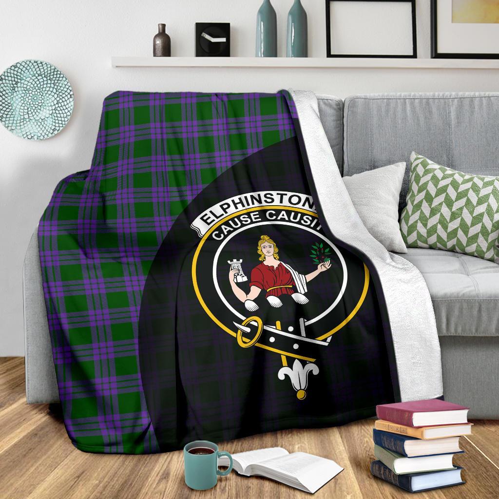 Clan Elphinstone Tartan Crest Blanket Wave Style CZ43 Clan Elphinstone Tartan Today   