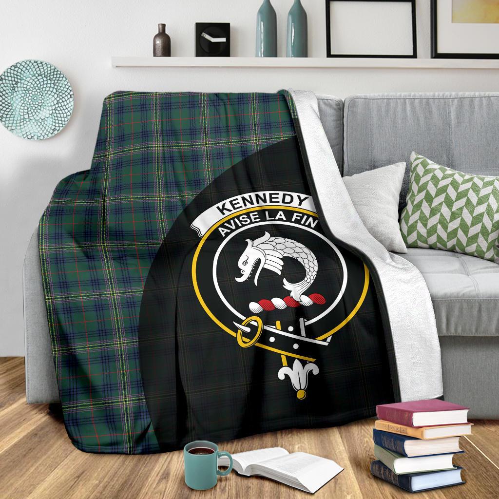 Clan Kennedy Modern Tartan Crest Blanket Wave Style BJ60 Clan Kennedy Tartan Today   