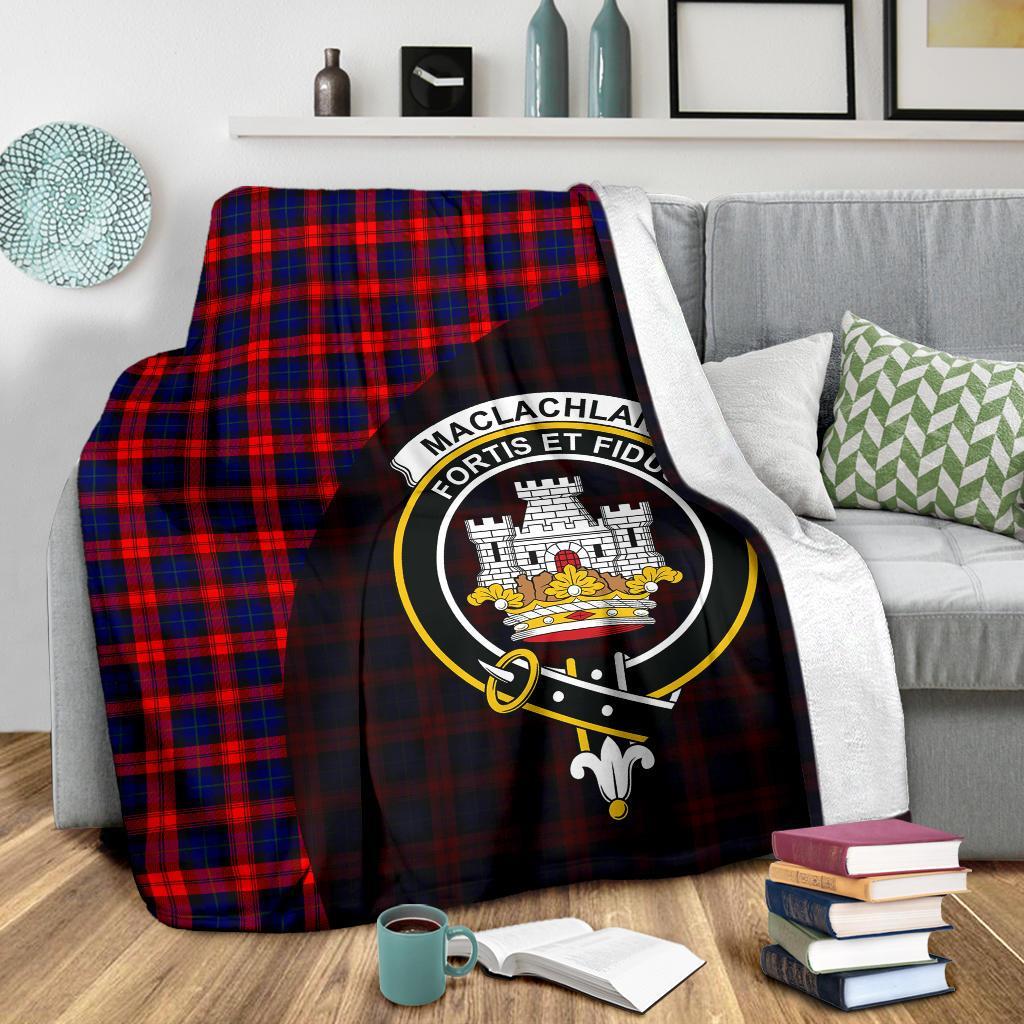 Clan MacLachlan Modern Tartan Crest Blanket Wave Style ZM18 Clan Hall Tartan Today   