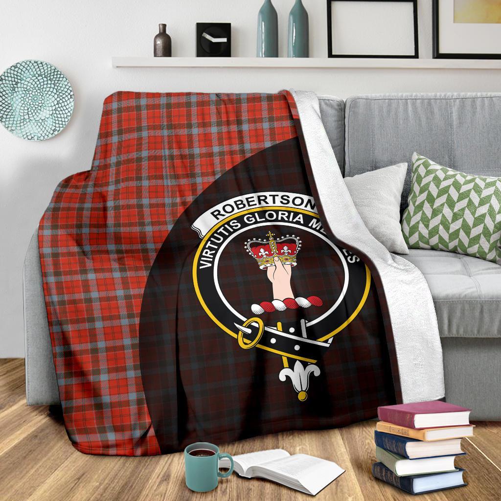 Clan Robertson Weathered Tartan Crest Blanket Wave Style RB52 Clan Robertson Tartan Today   