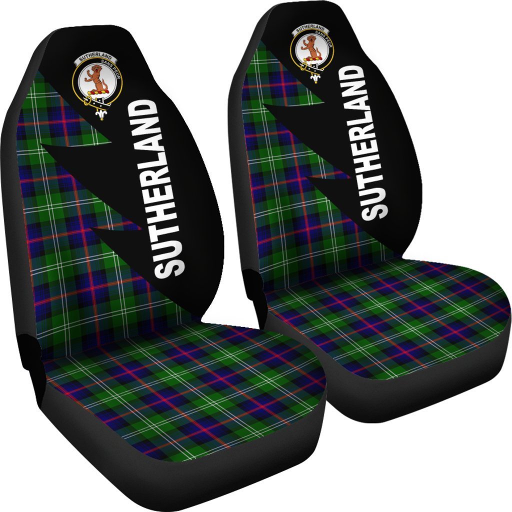 Clan Sutherland Tartan Crest Car Seat Cover  - Flash StyleJS54 Clan Sutherland Tartan Today   