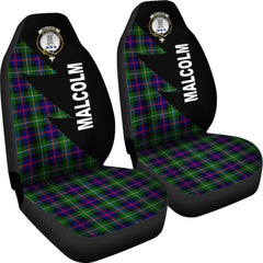 Clan Malcolm (MacCallum) Modern Tartan Crest Car Seat Cover  - Flash StyleQG97 Clan MacCallum Tartan Today   